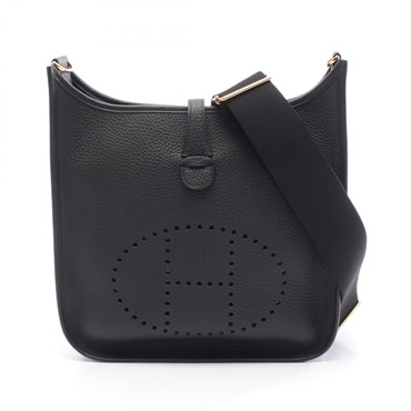 HERMES Evelyne 3 PM Shoulder crossbody Bag K Taurillon Clemence Black Used GHW