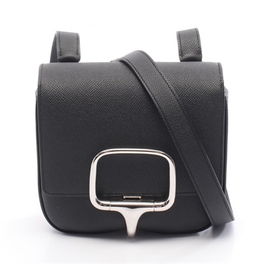 HERMES della cavalleria mini Shoulder crossbody Bag W Epsom leather Black SHW