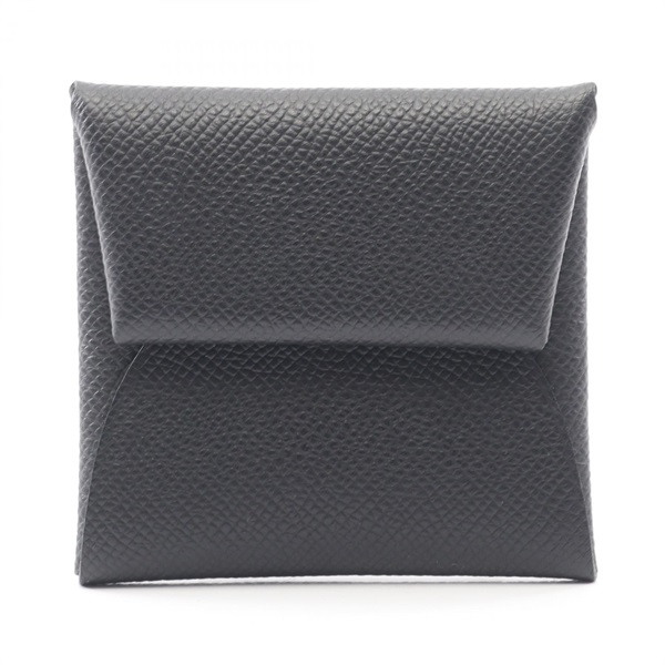HERMES Bastia coin purse compact wallet B Epsom leather Black Used Women SHW