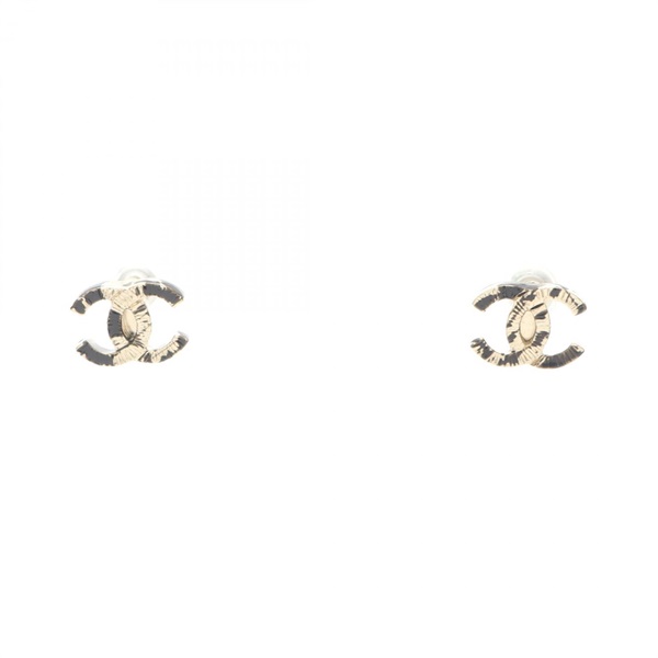 CHANEL COCO Mark Pierced earrings Gold Plated Used women CC