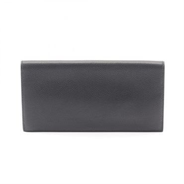 HERMES MC2 Mendel Bifold long purse wallet J Evercolor leather Black Used mens