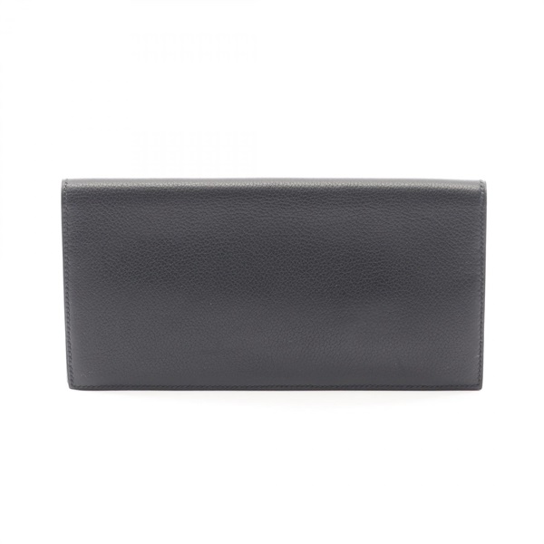 HERMES MC2 Mendel Bifold long purse wallet J Evercolor leather Black Used mens