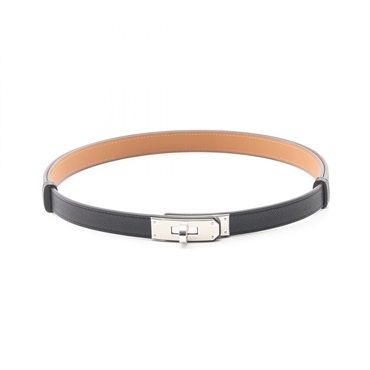 HERMES Kelly belt ceinture 103cm K Epsom leather Black Used Women SHW