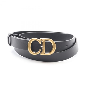 Dior SADDLE Saddle Belt leather Black Used Women CD GHW