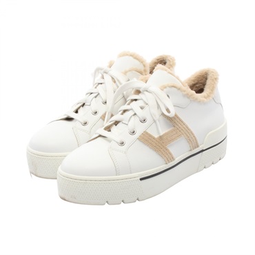 HERMES Dare sneakers leather White White #35 Used Women