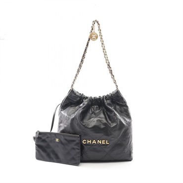 CHANEL Matelasse Chanel 22 Small Chain Shoulder Bag leather Black Used Women GHW