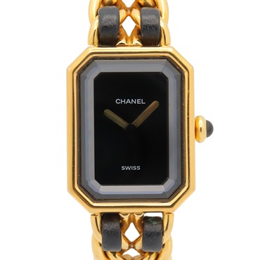 CHANEL Premiere M Wrist Watch H0001 Quartz Gold Plated leather Used Women