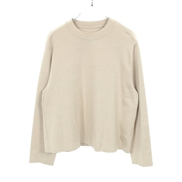 HERMES Sellier Wappen Long-sleeved Shirt 3E4610DG silk cotton Beige Used #36