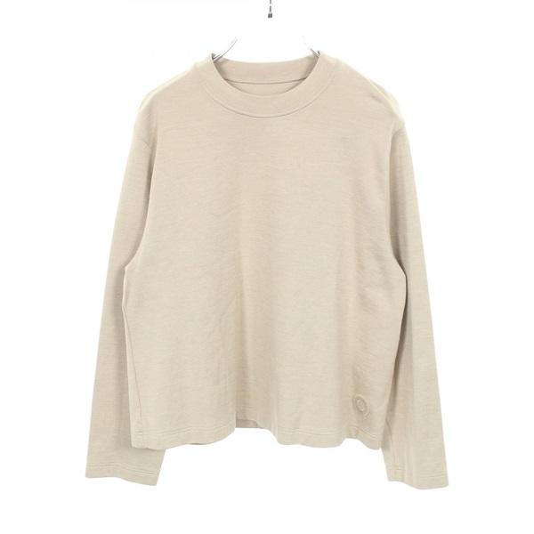 HERMES Sellier Wappen Long-sleeved Shirt 3E4610DG silk cotton Beige Used #36