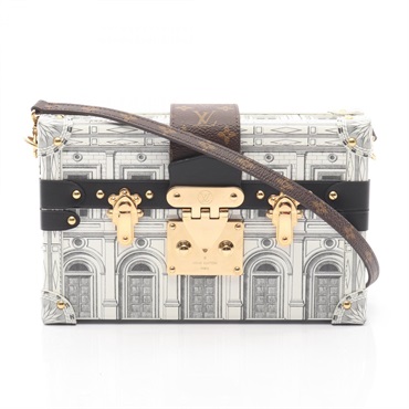 LOUIS VUITTON FORNASETTI Petite Malle Shoulder Crossbody Bag M59106 White Used