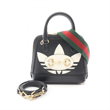GUCCI adidas Horsebit 1955 Mini Top Handle crossbody Handbag 677212 leather BK