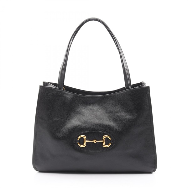 GUCCI Horsebit Shoulder Hand Tote Bag 623694 leather Black Used Women