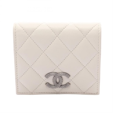 CHANEL Matelasse small compact wallet Bi-fold purse AP3341 leather Women Coco CC