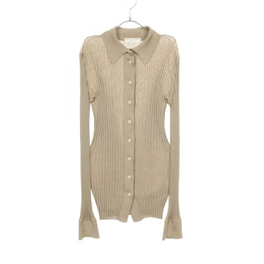BOTTEGA VENETA Shirt Cardigan knitwear 601693 silk Beige Used Women #38