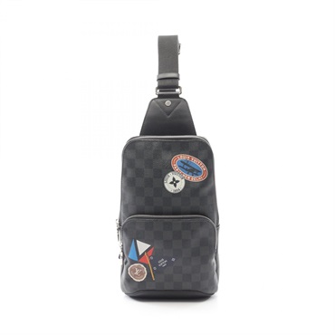 LOUIS VUITTON Avenue Sling Bag N41056 Damier graphite canvas leather Black mens