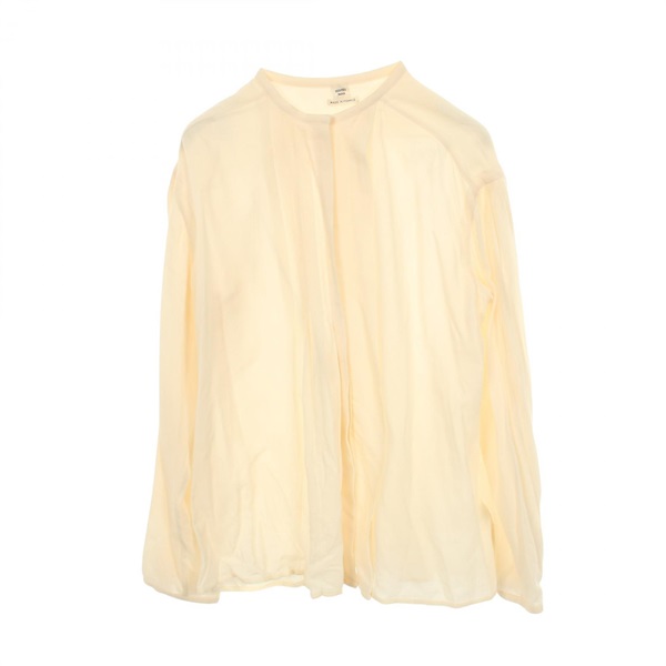 HERMES blouse wool Beige Used Women #38