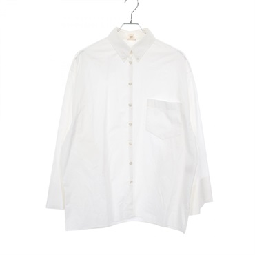 HERMES Blouse Shirt longleeved top #42 cotton White Used Women