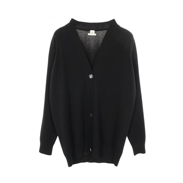 HERMES Cardigan knitwear silk cashmere Black Used Women Size 34