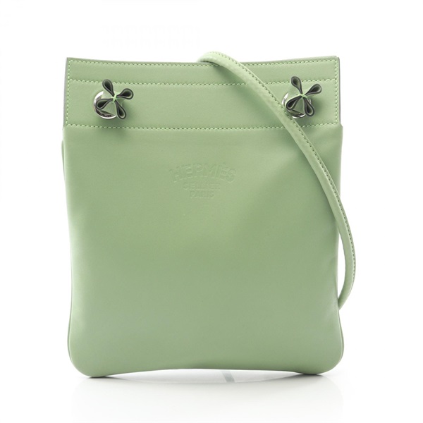 HERMES Sac Aline mini Shoulder Crossbody Bag Swift leather Green SHW Used B