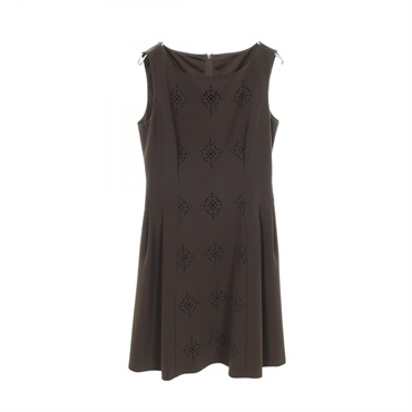 FOXEY NEW YORK Dress #40 sleeveless 31352 polyester Brown Used Women