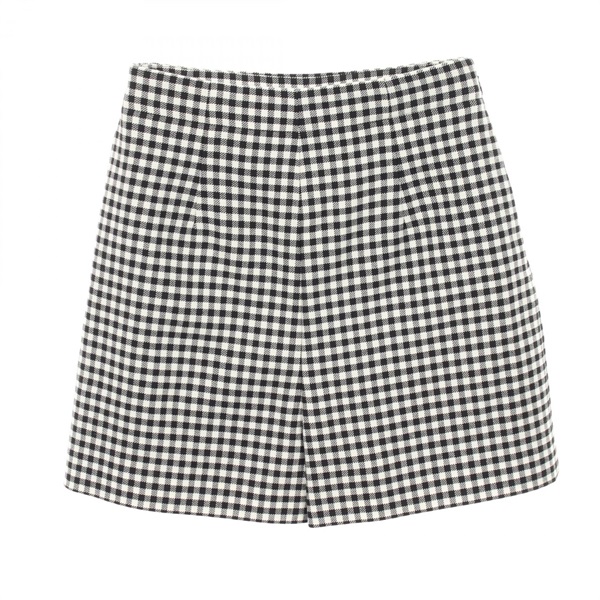 Christian Dior short Pants #34 wool check Black White Used Women