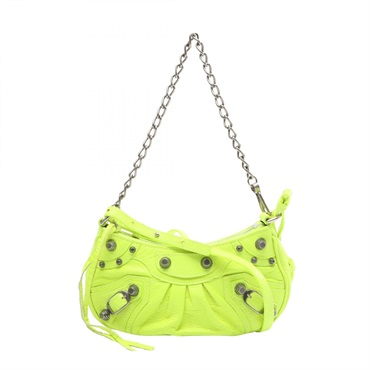 BALENCIAGA LE CAGOLE MINI BB shoulder Handbag leather Yellow Used Women