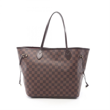 LOUIS VUITTON Neverfull MM Tote shoulder Bag N51105 Damier leather Ebene Used