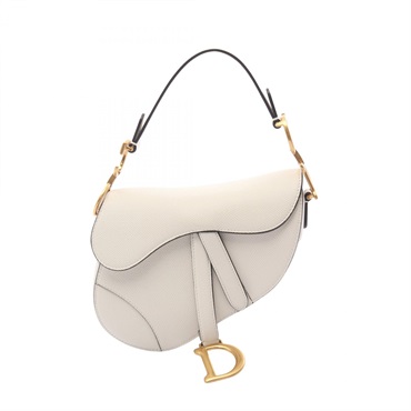 Dior Saddle bag mini Hand leather White Used Women GHW CD