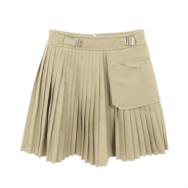 Christian Dior mini skirt #34 pleated cotton Beige Used Women