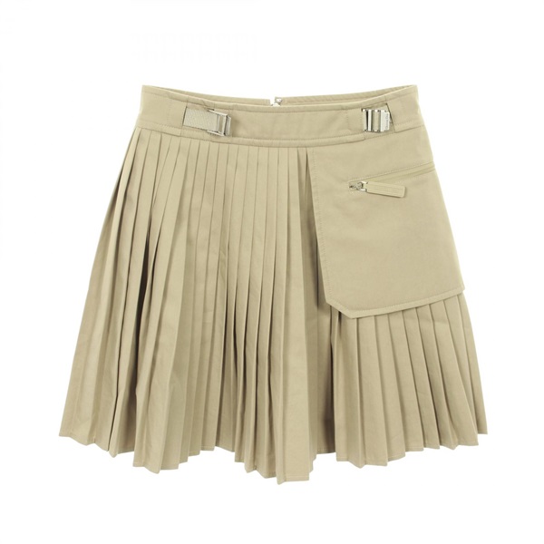 Christian Dior mini skirt #34 pleated cotton Beige Used Women