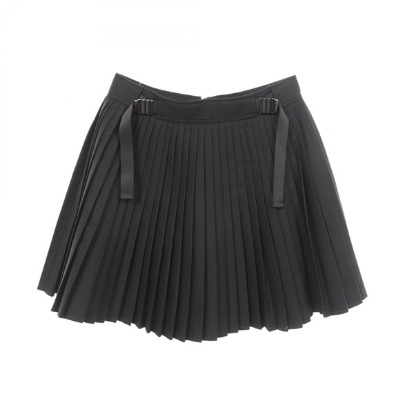 Dior Mini Pleated Skirt cotton Black Used Women size 34