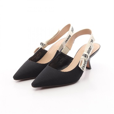 Christian Dior J'ADIOR SLINGBACKS Pumps Strap Mule Shoes #35 Fabric Black Used