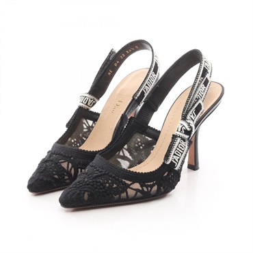 Christian Dior J'ADIOR SLINGBACKS Pumps Strap Mules #34 1/2 Fabric Black Used