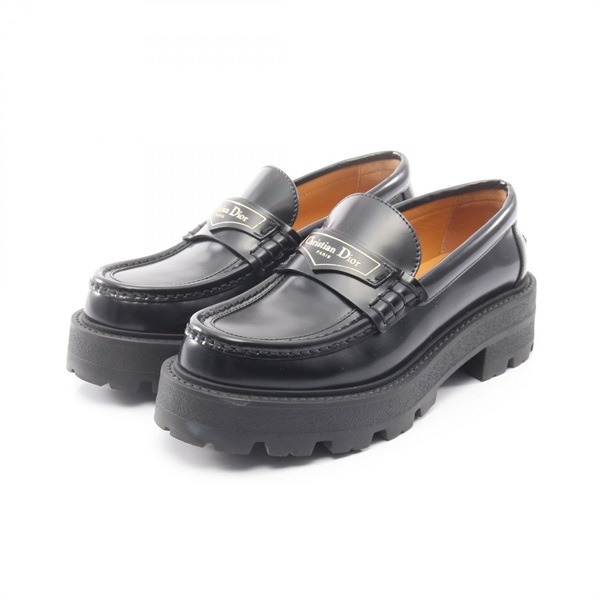 Christian Dior loafers shoes #35 leather Black Used Women