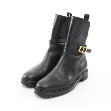 Chrisitan DIOR EMPREINTE short boots shoes #36 leather Black Used Women