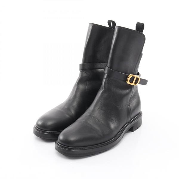 Chrisitan DIOR EMPREINTE short boots shoes #36 leather Black Used Women