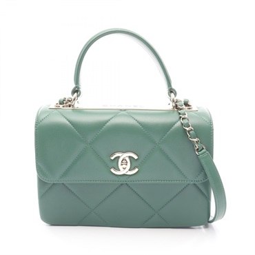 CHANEL Trendy CC chain crossbody Shoulder Small Top Handle Flap Bag A92236 green
