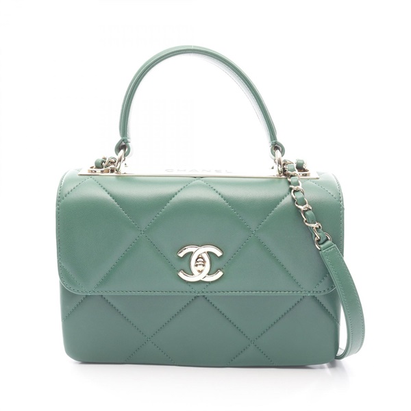 CHANEL Trendy CC chain crossbody Shoulder Small Top Handle Flap Bag A92236 green