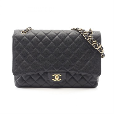 CHANEL Jumbo Matelasse Single Flap Shoulder Bag leather Black Used Women GHW CC