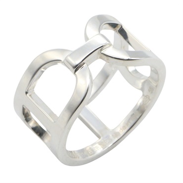 HERMES Ever Chaine dancre Ring MM Silver925 Used unisex US size 7 #56