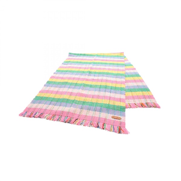 HERMES Stole cashmere Pink Blue Yellow Multicolor Used Women