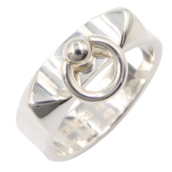HERMES Collier de chien Ring Silver925 Used women US size 4.5 #48