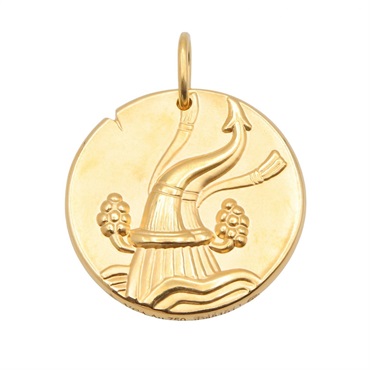 Van Cleef & Arpels Zodiac Aquarius Pendant top 18KYG Yellow Gold Used 8.4g