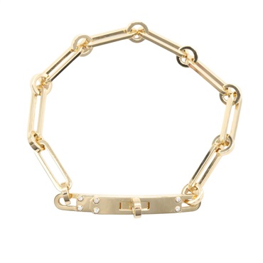 HERMES Kelly Chaine PM 6P Diamond Bracelet 18KYG Yellow Gold Used Women