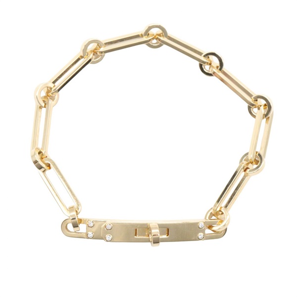 HERMES Kelly Chaine PM 6P Diamond Bracelet 18KYG Yellow Gold Used Women
