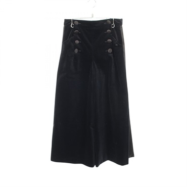 CHANEL Wide-leg Pants Trousers #38 P59405V38617 cotton Navy Used Women Coco CC