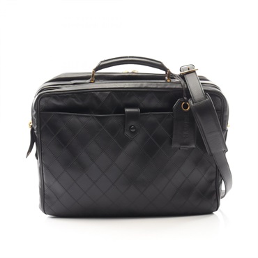 CHANEL Bicolore 2WAY Crossbody Business bag Lambskin Black GHW Used Women