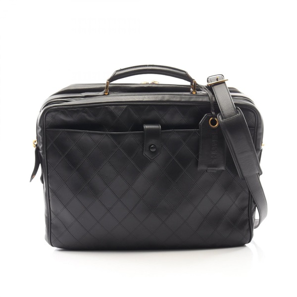 CHANEL Bicolore 2WAY Crossbody Business bag Lambskin Black GHW Used Women