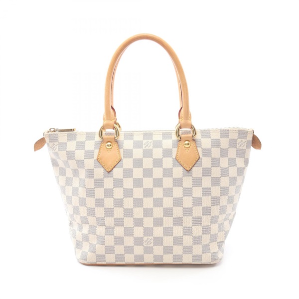 LOUIS VUITTON Saleya PM Tote Bag N51186 Damier Azur canvas leather White Used LV