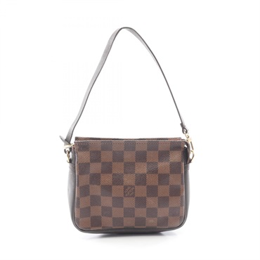 LOUIS VUITTON Trousse makeup Handbag N51982 Damier canvas Brown Ebene Used Women
